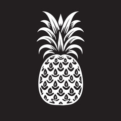 Chic Pineapple Silhouette Black Iconic Emblem Fruitful Elegance Pineapple Logo Badge