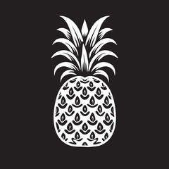 Obraz premium Chic Pineapple Silhouette Black Iconic Emblem Fruitful Elegance Pineapple Logo Badge