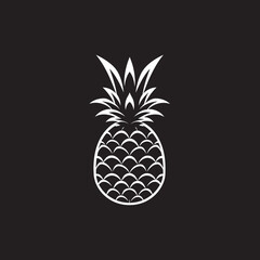 Bold Exotic Appeal Black Pineapple Insignia Island Flavor Vector Pineapple Mark