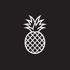 Stylish Tropical Touch Black Pineapple Symbol Juicy Symbol Pineapple Icon Design