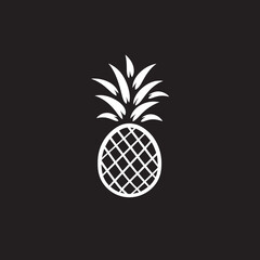 Juicy Symbol Pineapple Icon Design Exotic Indulgence Black Vector Pineapple