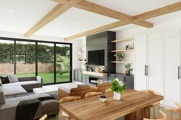 Luxury home interior with elegant and expensive furniture in a cozy design.