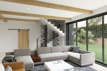 Luxury home interior with elegant and expensive furniture in a cozy design.