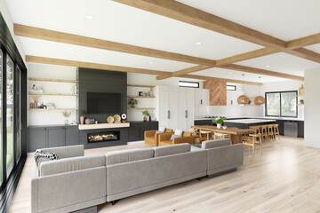 Luxury home interior with elegant and expensive furniture in a cozy design.