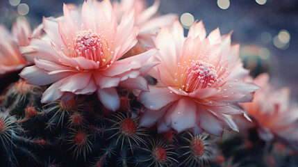 Close up on Cactus Flowers