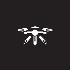 Drone Silhouette Black Quadcopter Symbol Tech Flight Master Quadcopter Iconic Emblem