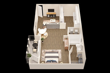 1bhk 2bhk 3bhk with parking  3D floor plan 3d modelling render concept .