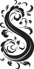 Sculpted Symphony Artistic Font S Decor Vector Serene Script Calming Letter S Vector