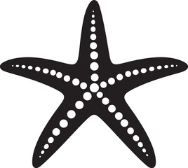 Lustrous Starfish Design Starfish Logo Glyph Chic Coastal Elegance Black Emblem