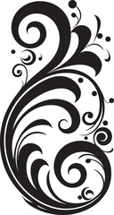 Intricate Matrimonial Dance Black Swirl Emblem Spiraling Elegance Abstract Swirl Design
