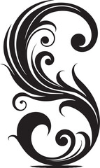 Exquisite Love Fusion Swirl Vector Design Elegant Matrimonial Swirl Black Abstract Emblem