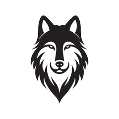 Animal Portraits in Shadow: Close-Up Glimpses into the Faces of Various Wildlife - Black vector wolf face Silhouette
