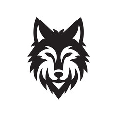 Silhouetted Animal Faces: Intricate Details and Expressions of Wildlife Captured in Shadow - Black vector wolf face Silhouette
