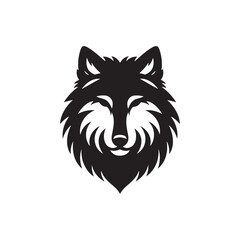 Shadowed Wildlife Expressions: Close-Up Views of Animals in Artistic Silhouette - Black vector wolf face Silhouette
