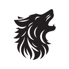 Wild Creatures in Silhouette: Exploring the Intriguing World of Animal Faces - Black vector wolf face Silhouette
