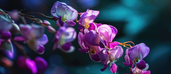 Fototapeta na wymiar Purple Pacific Bleeding Heart flower macro photo.
