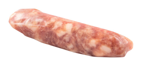 Raw Taiwanese sausage in garlic flavor isolated on white background.