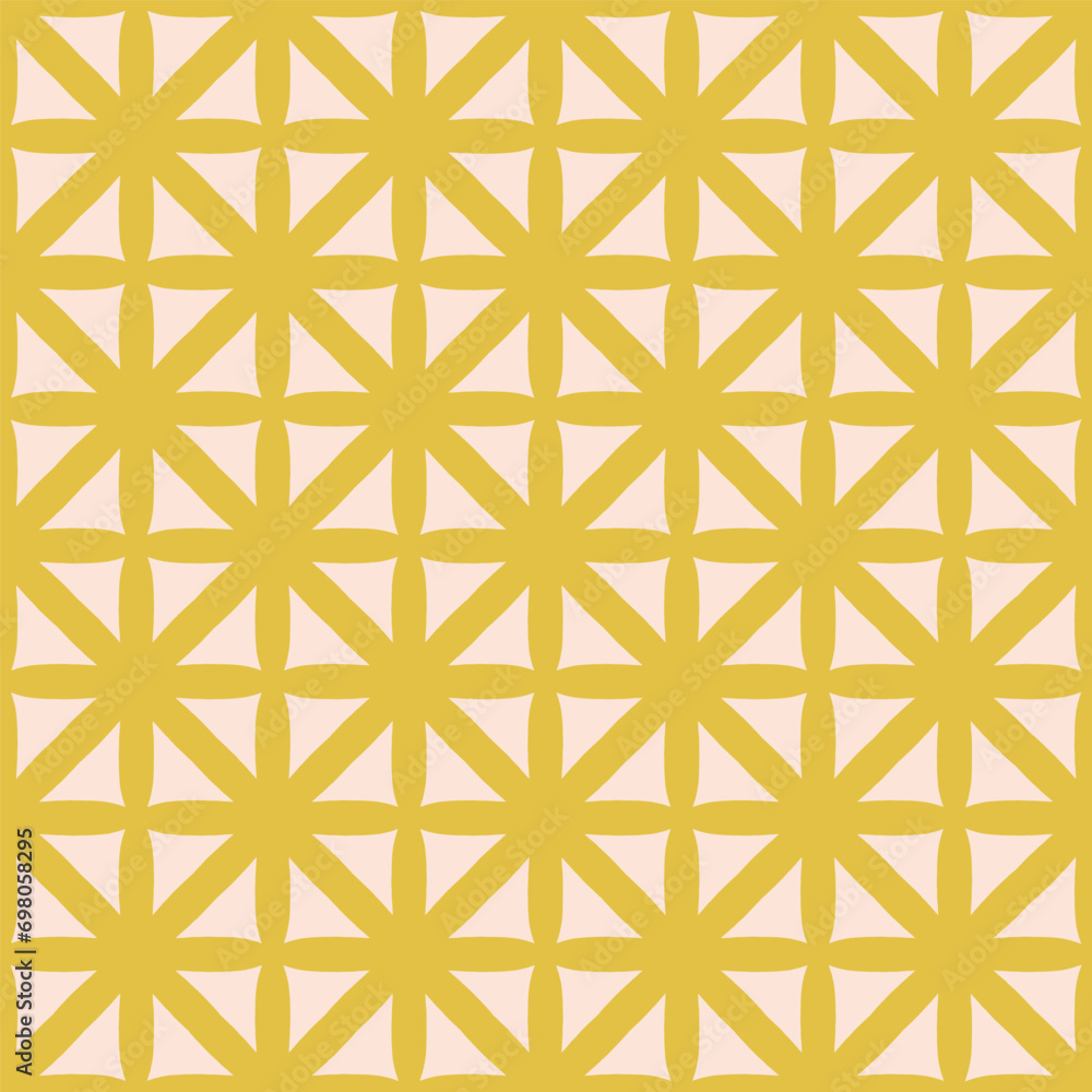 Wall mural beautiful geometric texture. seamless vector pattern with hand drawn grid. decorative background in 