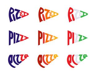 Obraz premium Pizza lettering logo isolated graphic