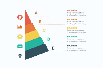 Pyramid infographic design element template, layout vector for presentation, banner, report, brochure, and flyer.