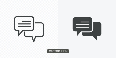 Chat Message Icon set, Talk bubble speech icon. Blank empty bubbles vector design elements.Speech Bubble With line symbol flat icon apps and websites.