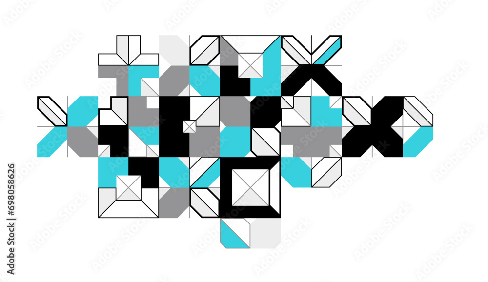 Poster abstract geometric pattern vector background isolated, tech style engine looks like composition, eng