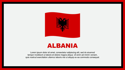 Albania Flag Abstract Background Design Template. Albania Independence Day Banner Social Media Vector Illustration. Albania Banner