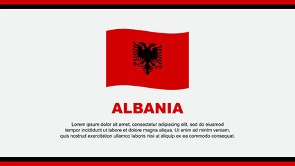 Albania Flag Abstract Background Design Template. Albania Independence Day Banner Social Media Vector Illustration. Albania Design