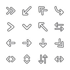 set of icons arrow