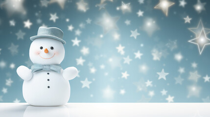 snowman with christmas tree HD 8K wallpaper Stock Photographic Image