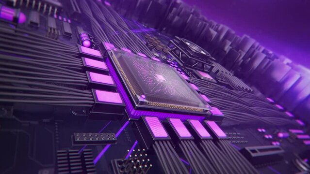 Technology CPU Futuristic Background 4