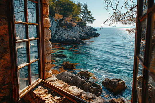 Fototapeta Fenster Sicht Meer