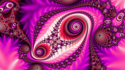 colourful spiral design in bright red NOT AI