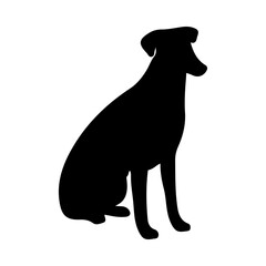 Dog silhouette illustration on isolated background