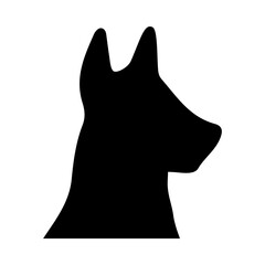 Dog head silhouette illustration on isolated background