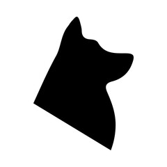 Dog head silhouette illustration on isolated background