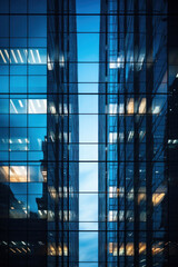 Office building made of glass and iron. Modern business