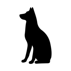 Dog silhouette illustration on isolated background