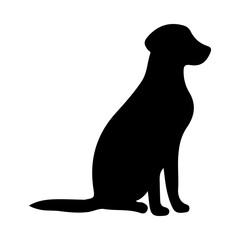 Dog silhouette illustration on isolated background