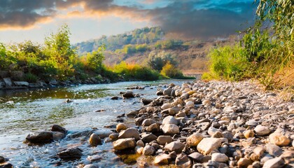 river in autumn,ai generated 