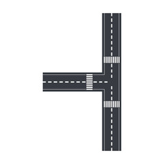 Flat illustration of road on isolation background