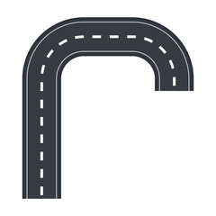 Fototapeta premium Flat illustration of road on isolation background