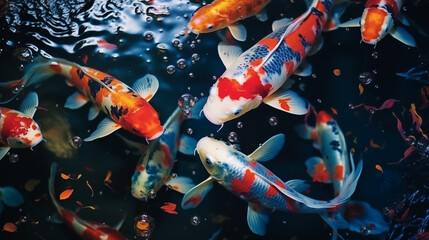 beautiful koi fish - obrazy, fototapety, plakaty