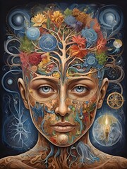 Representation of 'mental health,' conveying the complex emotions, struggles, and resilience associated with this intricate aspect of human well-being.