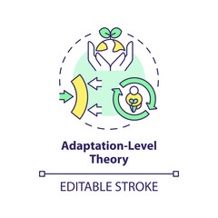 2D editable multicolor adaptation level theory icon, simple isolated vector, thin line illustration representing environmental psychology.