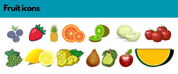 set of fruit icons