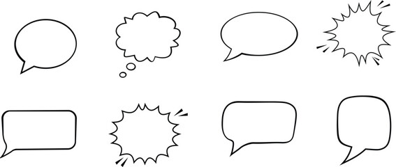 Blank Comic Chat Bubble Collection Vector