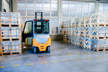 General view of plant. Logistics and trucking. Warehouse. Without people.