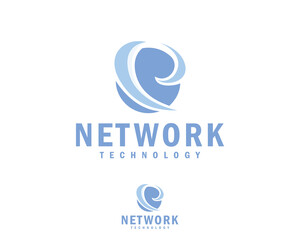Network logo creative connect design concept globe world tech business technology