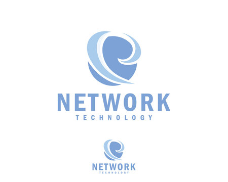 Network logo creative connect design concept globe world tech business technology